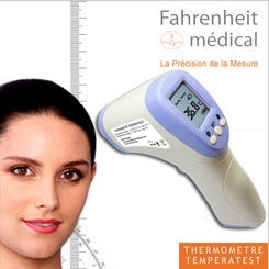 Thermomètre frontal à infrarouge sur robe-materiel-medical.com